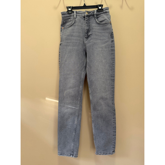 Women's ZARA Gray Straight Leg Jeans Size 4 - Picture 1 of 6